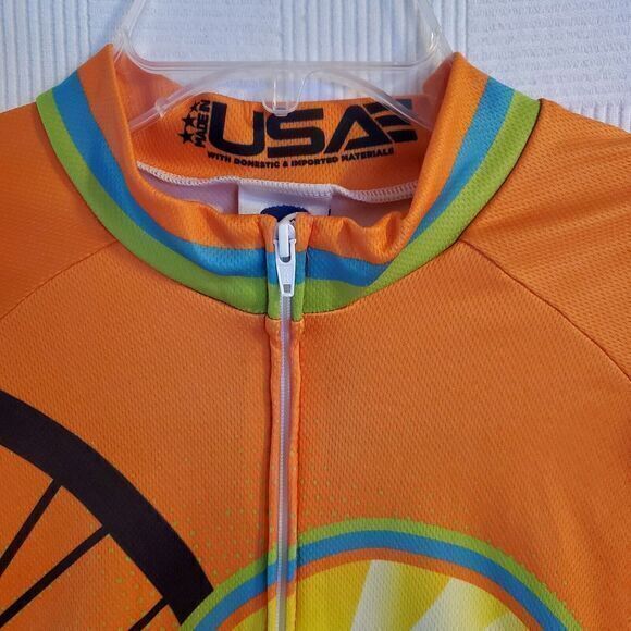 Voler Cycling Jersey Men's Large  Orange Full‎ Zipper - Picture 2 of 11